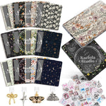 Kaciola Studio vintage floral e-reader skin set front view