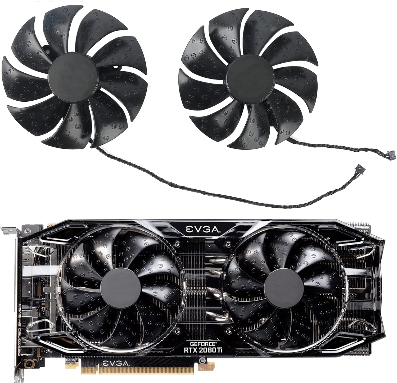 Coolerage 85mm replacement GPU cooling fan front view showing the multi-blade design.