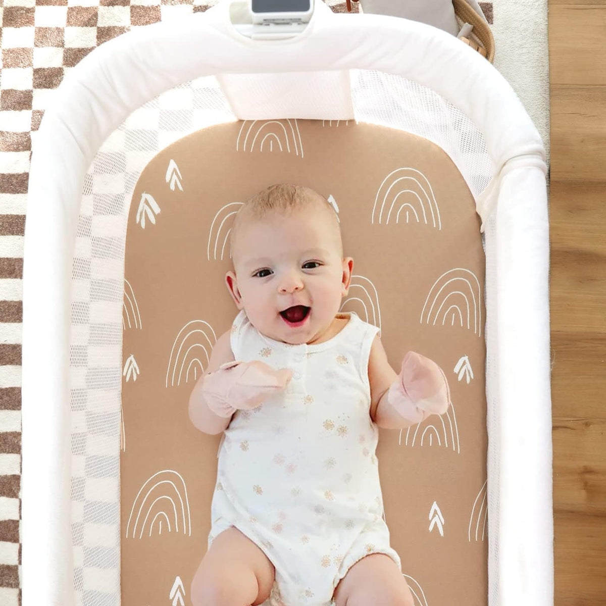 Stretchy Ultra Soft Fitted Bassinet Sheet Set 2 Pack, Universal Fit for Bassinets Baby Cradle Moses Basket Oval Rectangle Pad/Mattress, Lovely Whale Bassinet Sheets - Image 12