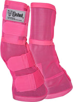 Rear view of the contoured horse leg guards displaying the stay-up structural design
