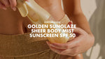 Kopari sunscreen ingredient highlights showing Hyaluronic Acid and Vitamin C