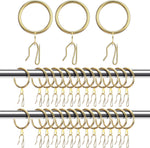Hotop metal drapery curtain rings gold front view of complete sixty piece hardware kit
