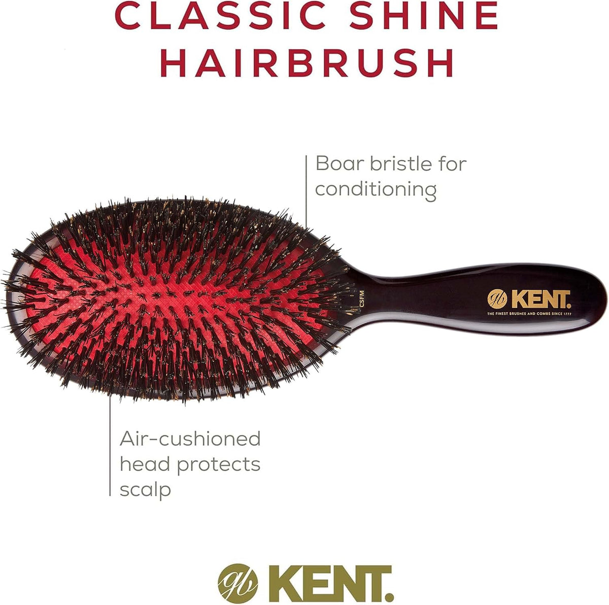 Midnight ruby handle hair grooming brush