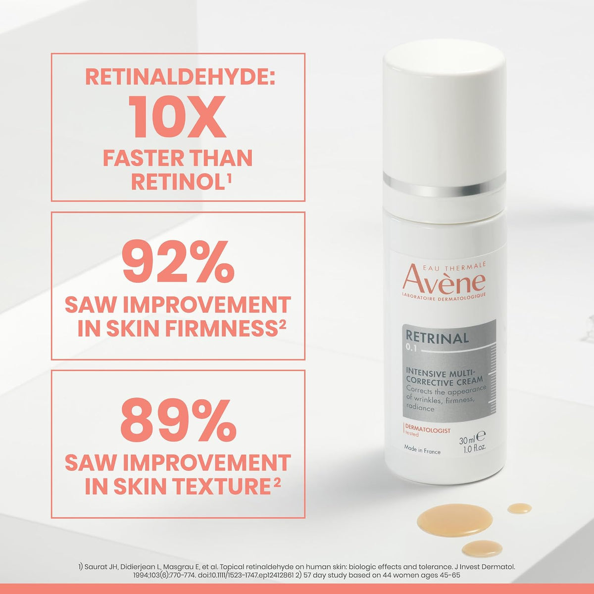 Authentic USA imported Avène Retrinal cream 0.5 fluid ounce