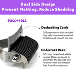 Ergonomic wooden handle of Poodoodle pet grooming tool