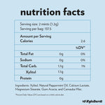 Xyloburst sugar free peppermint mints packaging back label detailing nutritional information