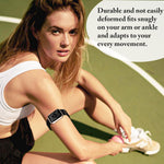 Keepamor replacement band shown wrapped around an ankle for step tracking
