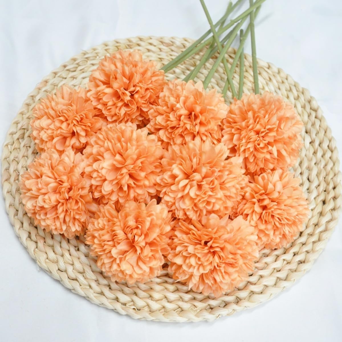 Artificial Flowers Chrysanthemum Ball Flowers 10Pcs Bouquet Light Pink | Home Office Wedding Important People Glorious Moral for Coffee House Party - Image 11