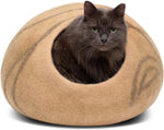 MEOWFIA Cat Cave - Premium Felt Cat Bed Enclosure for Indoor Cats, Handmade Merino Wool (Light Gray, Medium) - Image 15