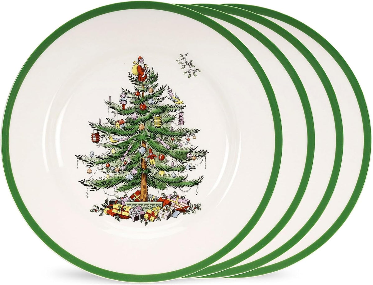 Spode Christmas Tree salad plate set of 4 front view holiday tableware