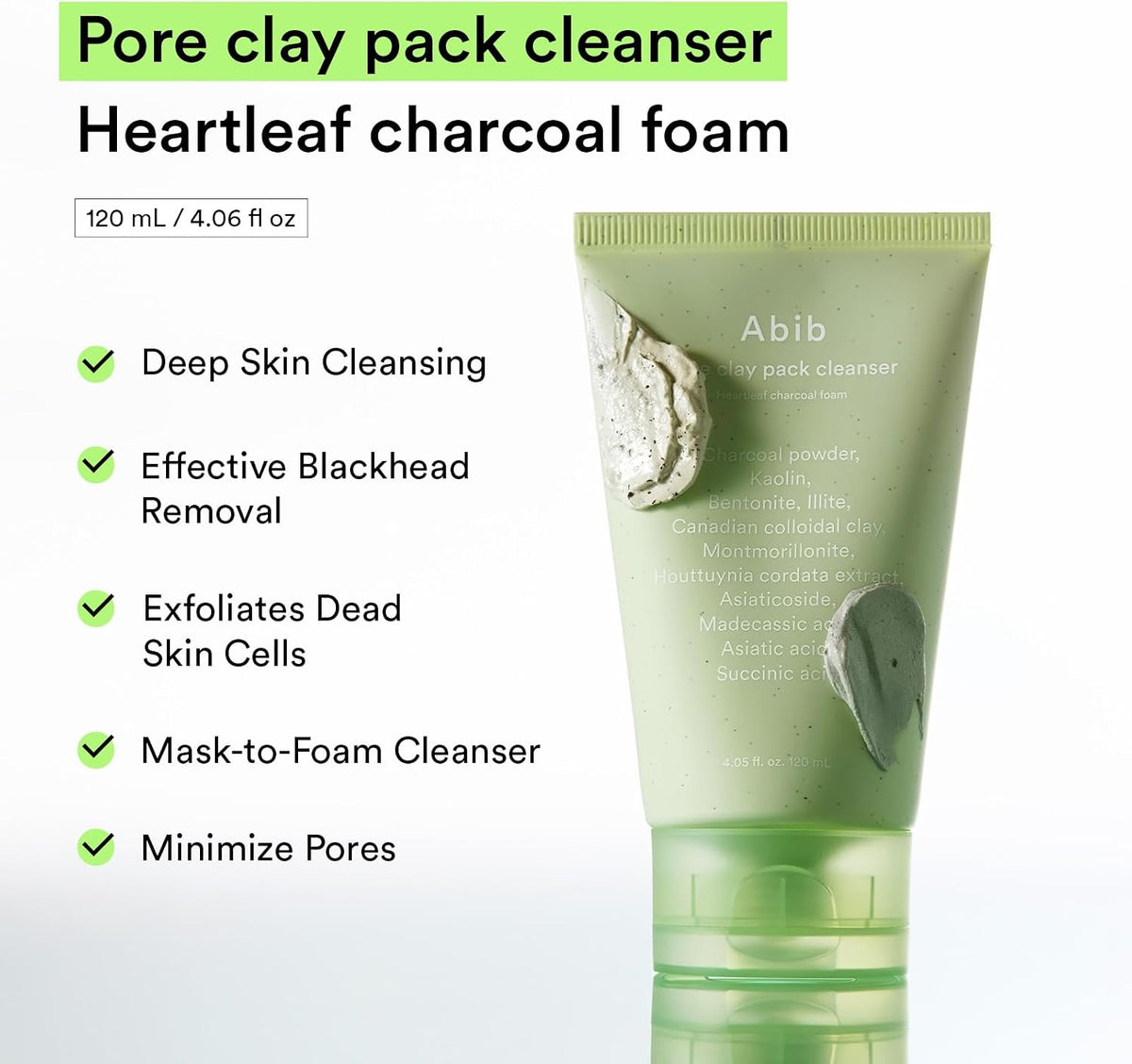 Abib Pore Clay Pack Cleanser used as a foam cleanser on hand