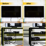 Painted Stageek cable raceway blending seamlessly with living room wall décor