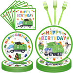 Euoyufo 96 piece garbage truck party supplies set front view