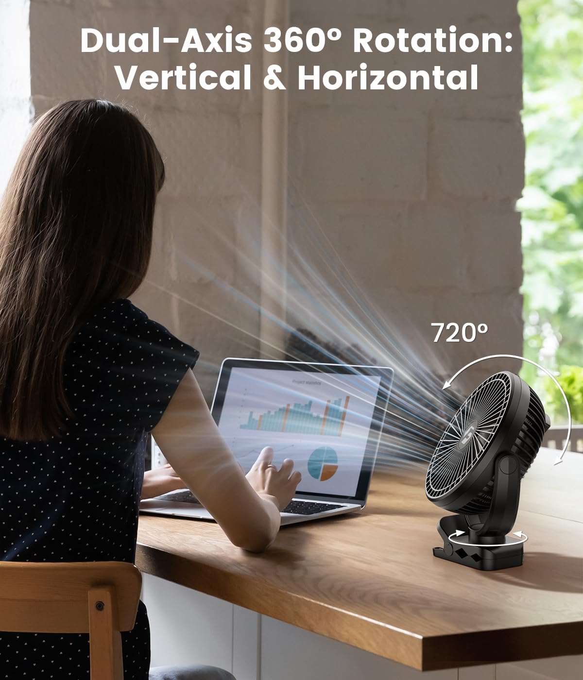 Korbot camping fan placed on a flat surface