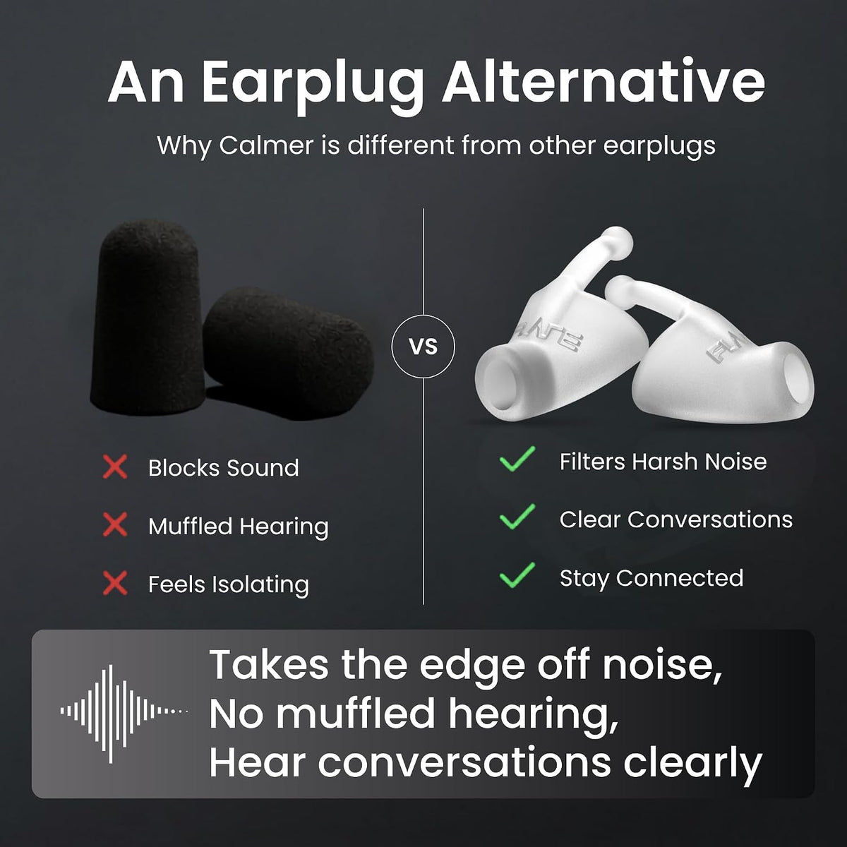 Flare Audio Calmer translucent noise reduction device close up