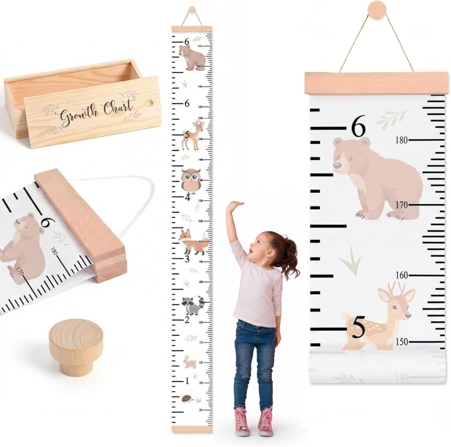 Smlper Growth Chart for Kids wall hanging height ruler