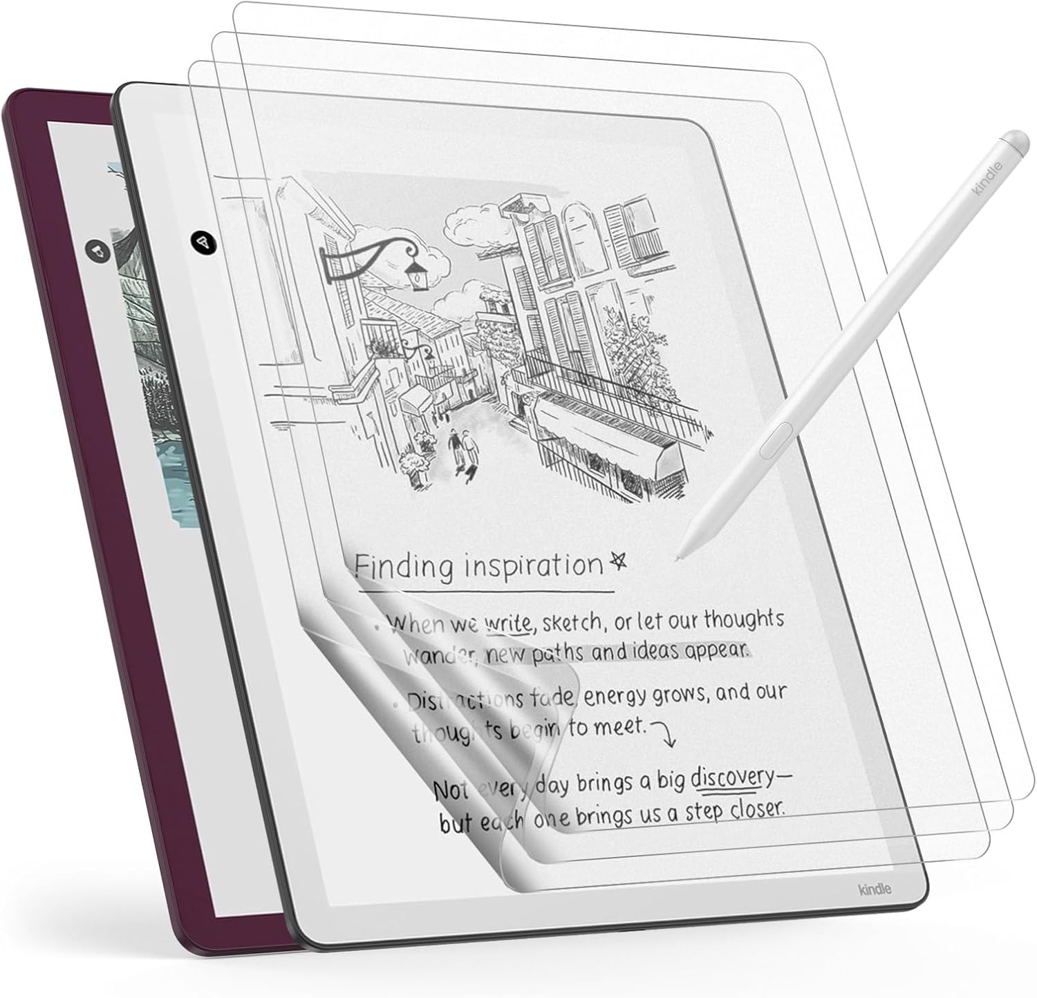 MoKo 3 pack paper feel screen protector for Kindle Scribe front view