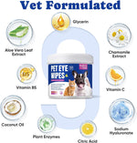 Dog Eye Wipes, Tear Stain Remover for All Dogs & Cats - Hypoallergenic & Deodorizing Eye Wipes for Dogs, Pet Eye Cleaner Wipes with Enzymes for Discharge, Crust, Mucus & Debris, Coconut (100 Ct) - Image 9