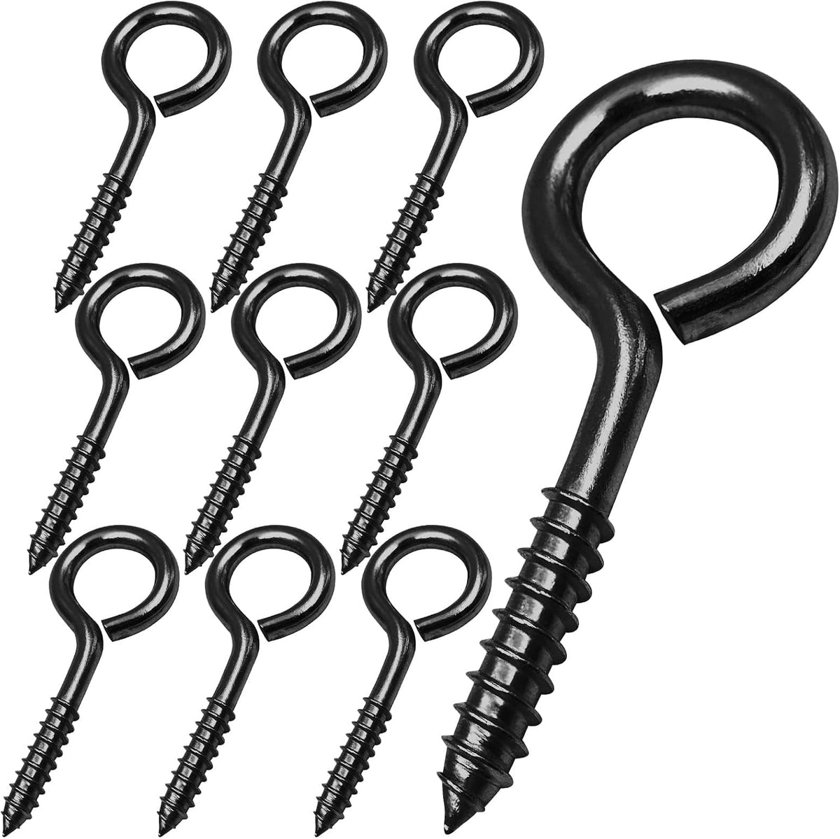 YGAOHF Eye Bolts Screw in Heavy Duty, 20 Pcs 2.5 Inch Sturdy Stainless Steel Eye Hooks, Self Tapping Eyelet Screws for Securing Cables Wires, Hanging Lights, Indoor & Outdoor Use - Image 10