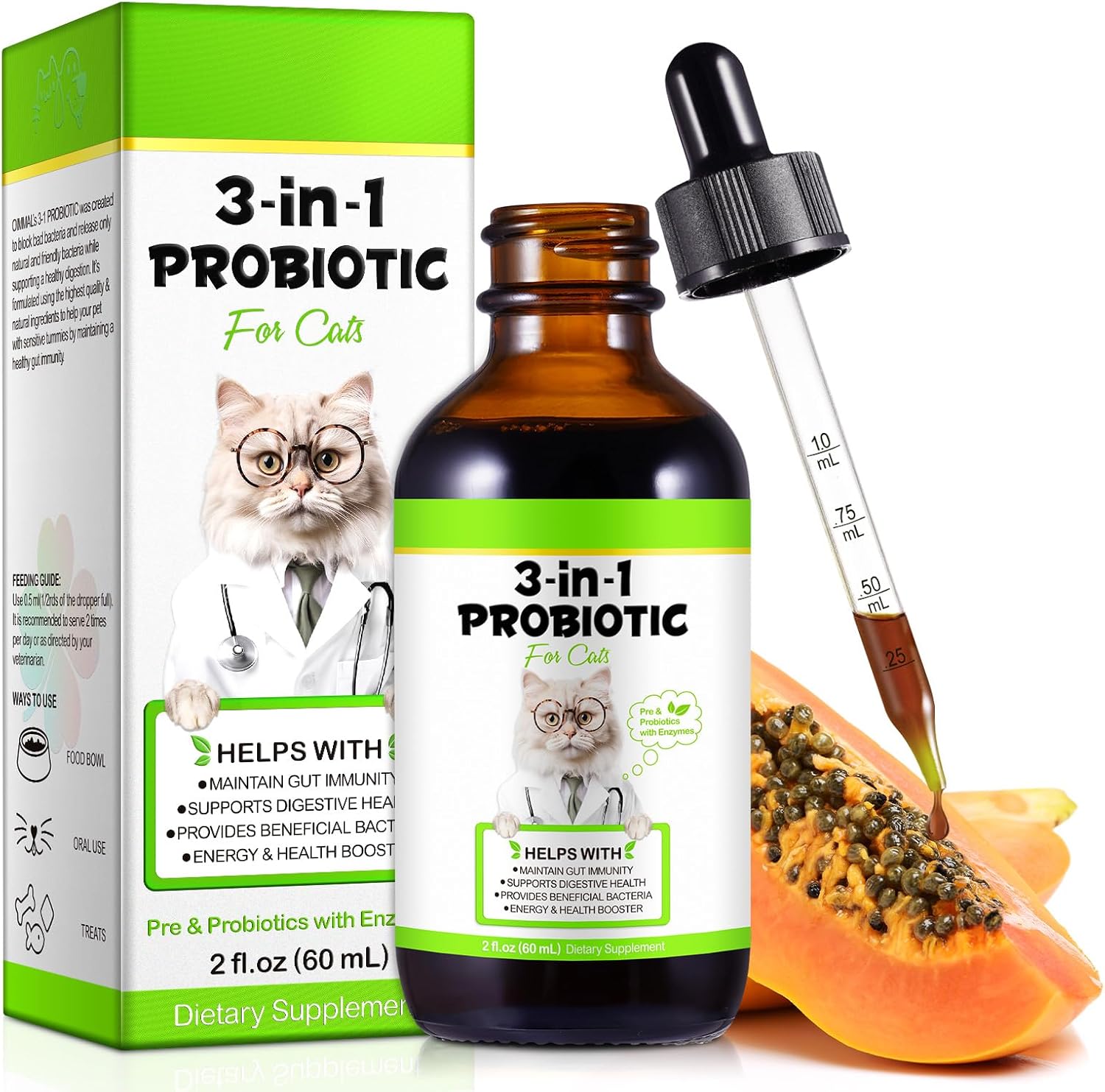 Datival 3-in-1 Probiotics for Cats front view bottle