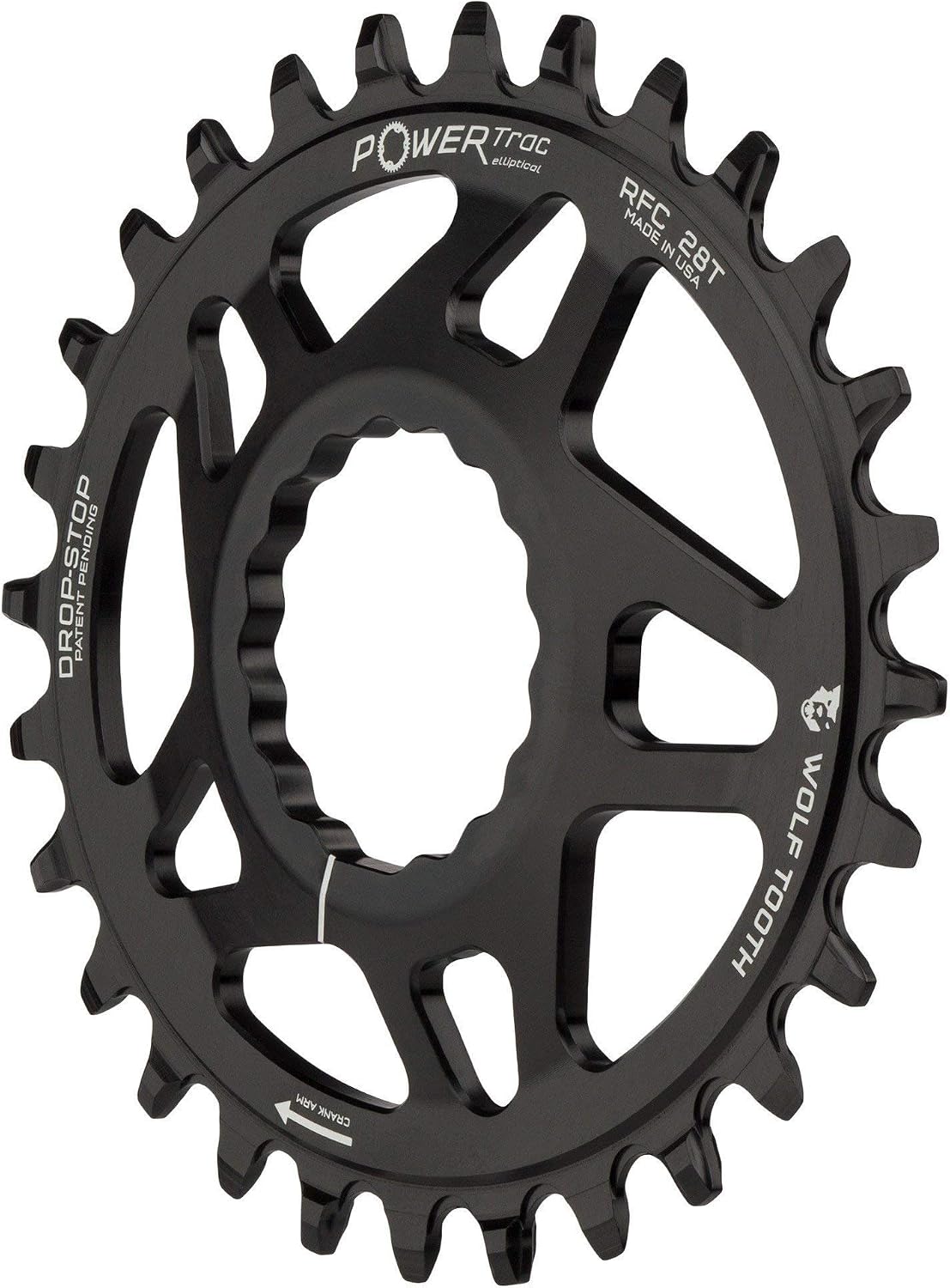 Wolf Tooth chainring tooth profile detail and mounting offset angle