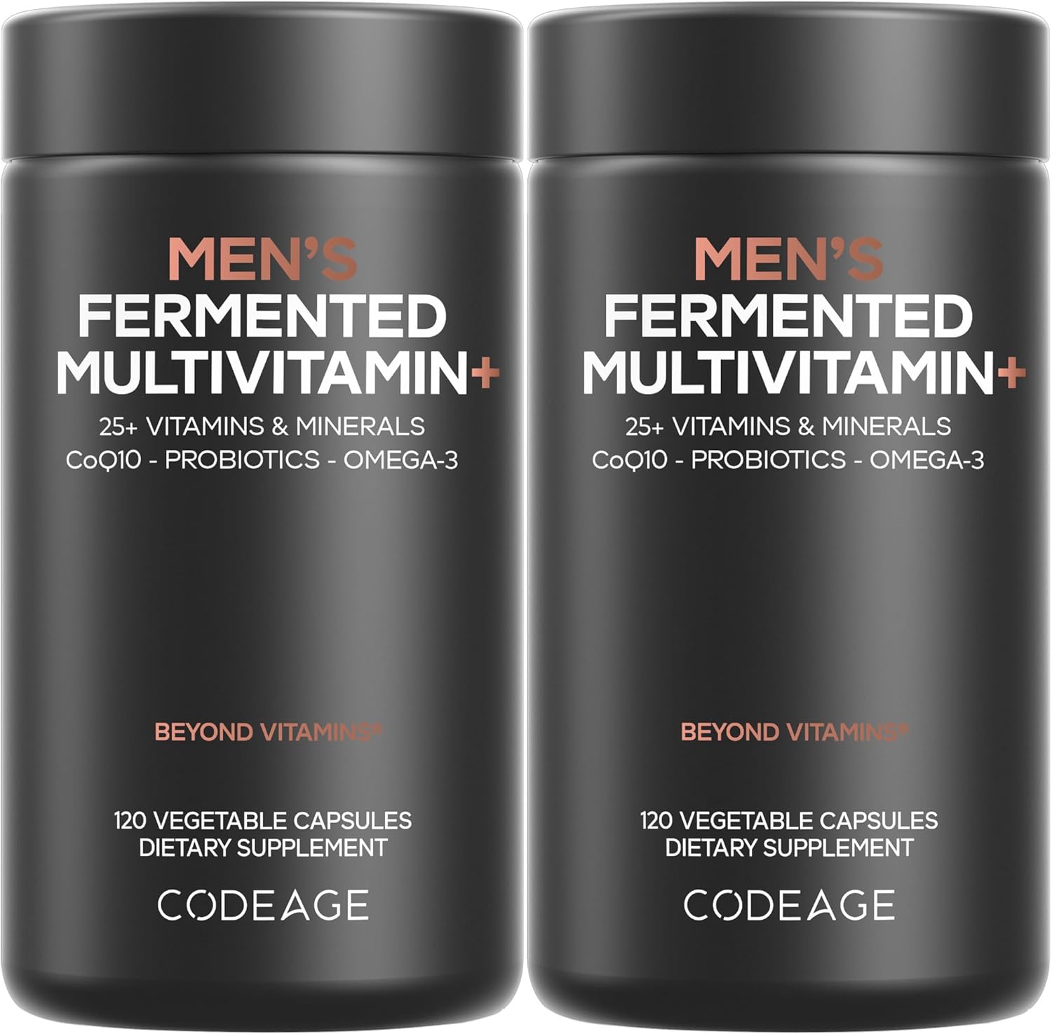 Codeage Men's Daily Multivitamin 2 Pack bottles containing 120 vegan capsules each