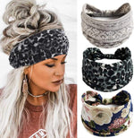 Boho Bandeau Headbands Wide Knot Hair Band Stretch Turban Head Wraps Fashion Hair Accessories for Women 3 Pcs (Elegant) - Image 14