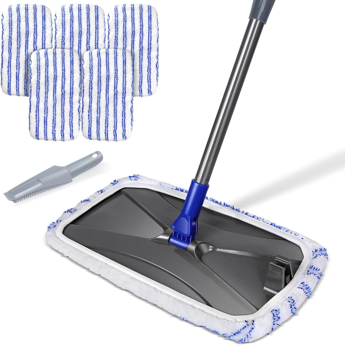 MASTERTOP Large Microfiber Flat Mop front view showcasing the extra wide sixteen inch cleaning head.
