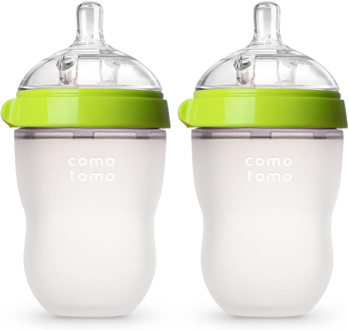 Comotomo baby bottle pink set arranged for daily feeding
