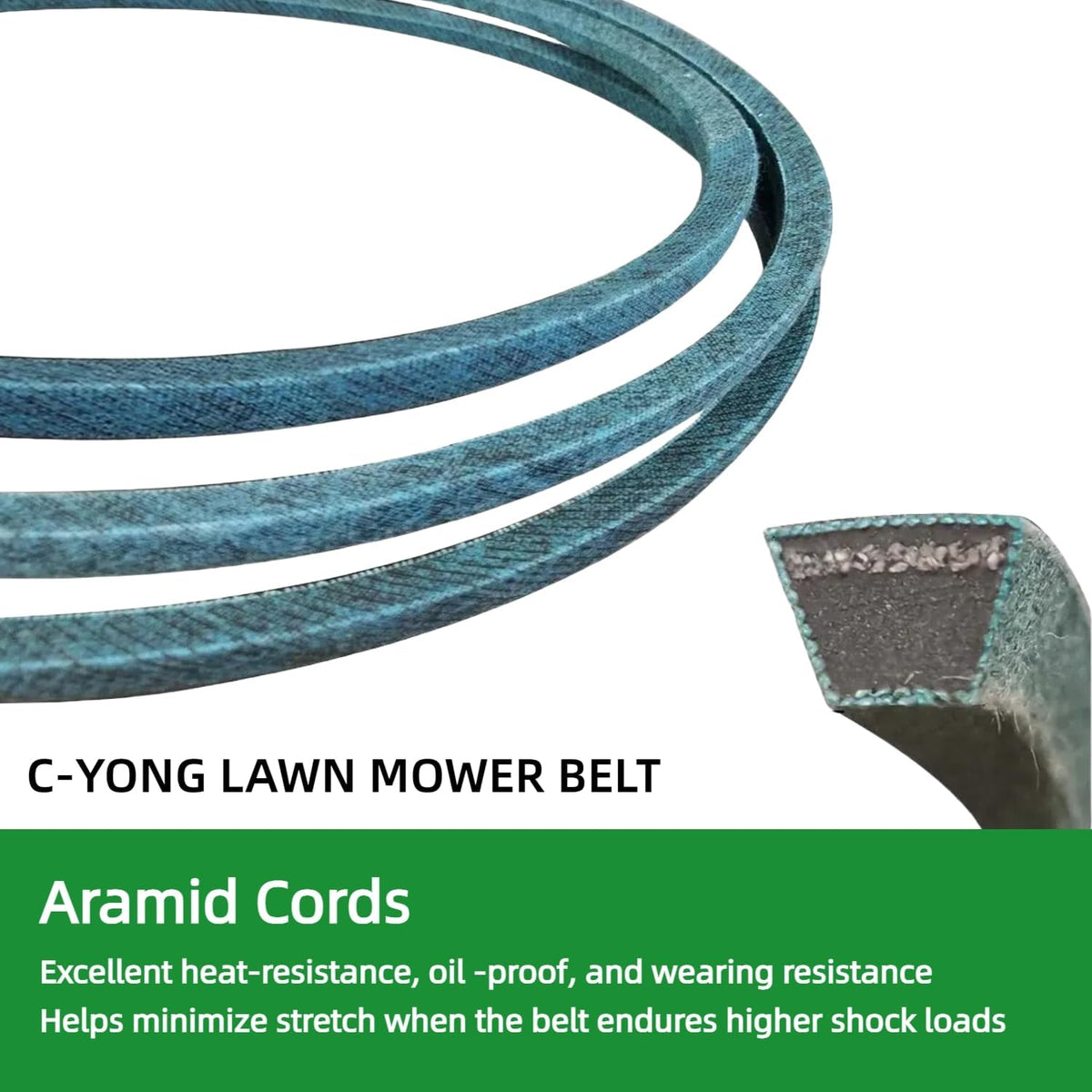 C-Yong lawn mower belt material close-up