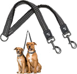 Kruz Double Dog Leash for Two Dogs (Width - 1", Length 20"-42") Dual Leash Coupler with Tangle-Free Swivel, Shock-Absorbing Reflective Bungee for Comfortable Walking & Training (Orange, Large) - Image 9