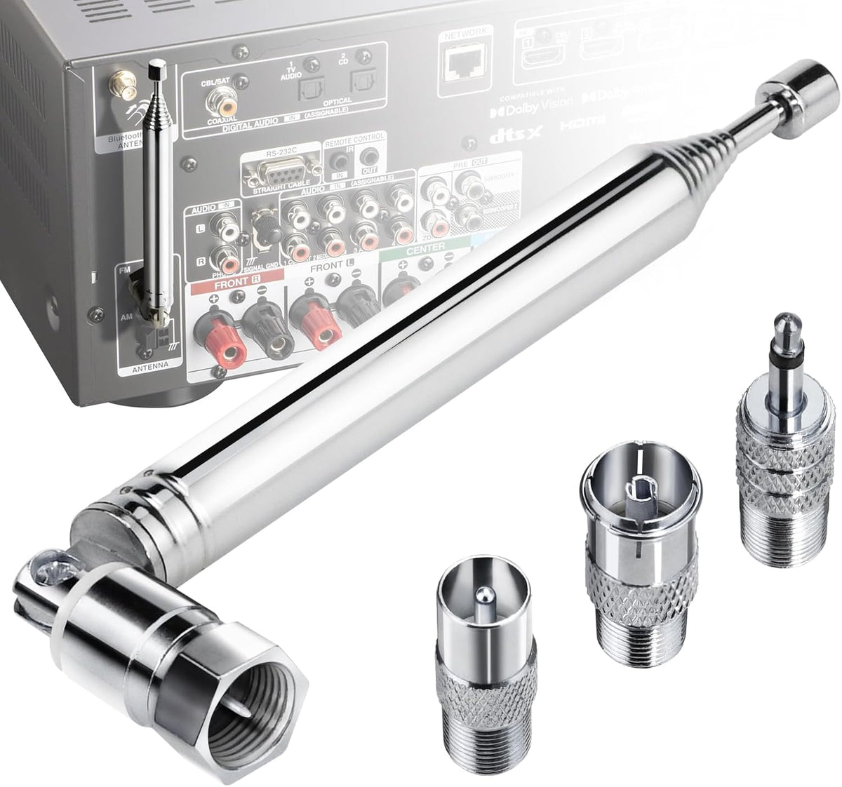 Ancable indoor FM telescopic antenna front view
