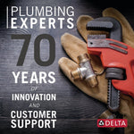 Delta Velum collection bathroom fixture close up