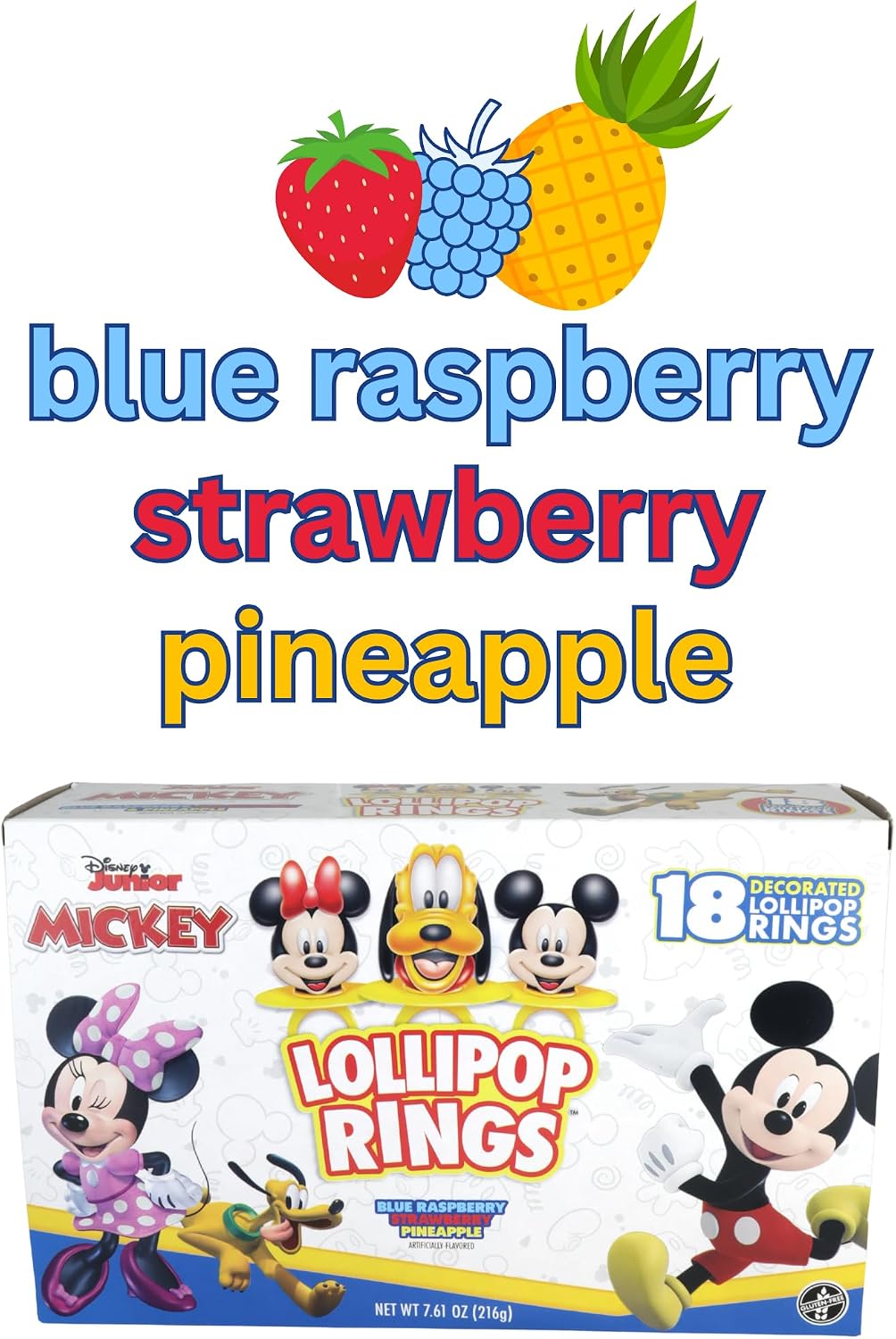 Close up of Disney Junior lollipop rings packaging