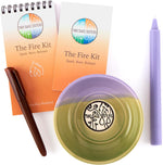 Two Sage Sisters Fire Kit front view with purple and green ceramic bowl.