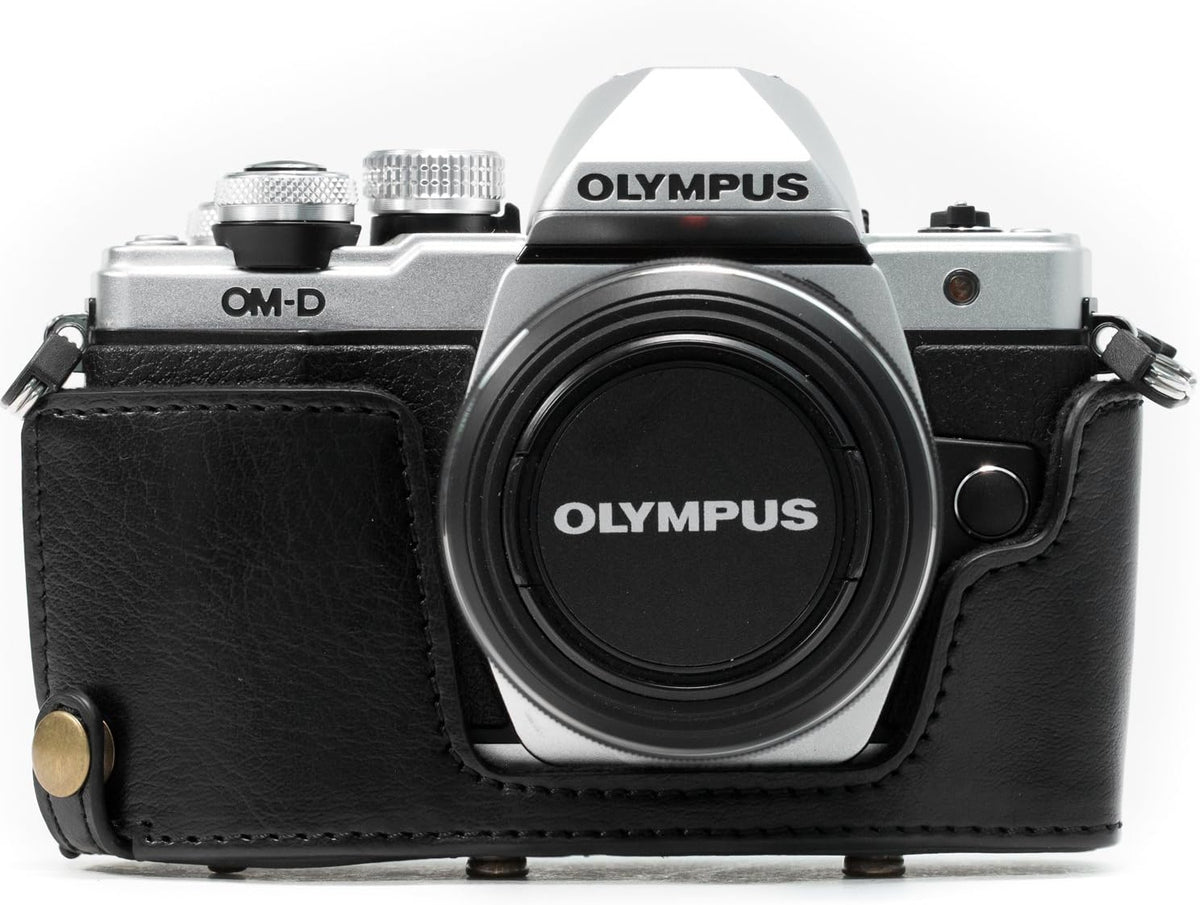 Custom fit leather case bottom tripod mount