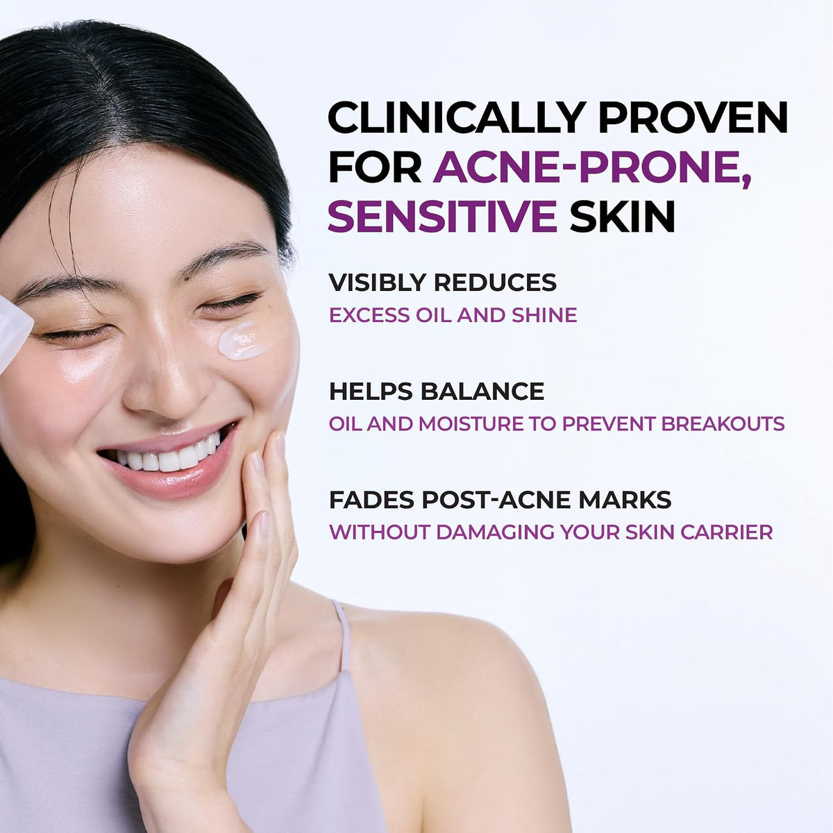 JUMISO Niacinamide 2% Oil Control Moisturizer - Lightweight Water Gel Cream for Oily Acne Prone Skin, Matte Finish, Pore Minimizing, Sebum Balancing with TXA, Hyaluronic Acid, Non-Greasy 2.7 fl oz - Image 3