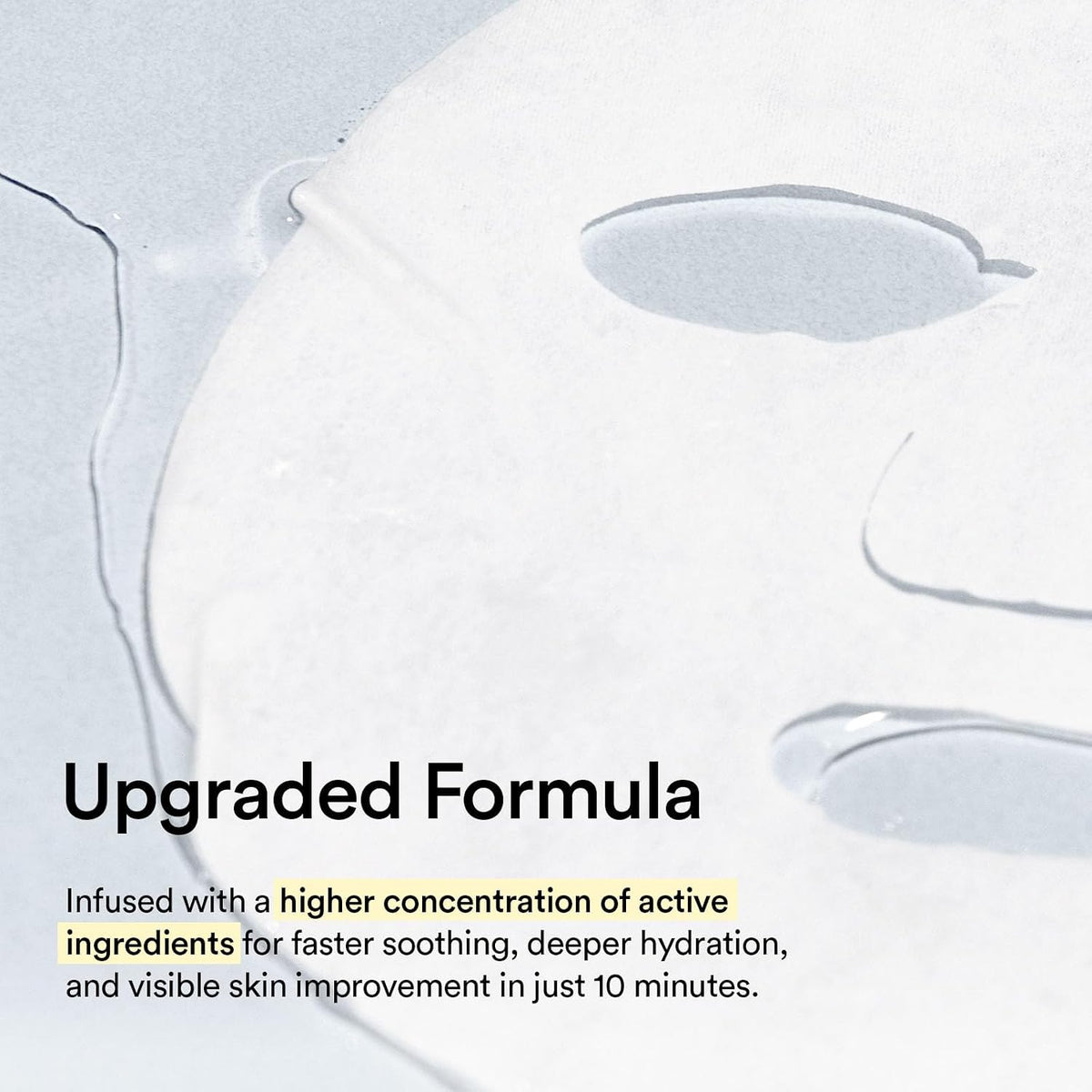 Unfolded bamboo and albumin microfiber sheet mask highlighting the high absorption capability.