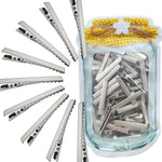HiJeaton Alligator Metal Hair Clips bulk pack front view for craft supplies