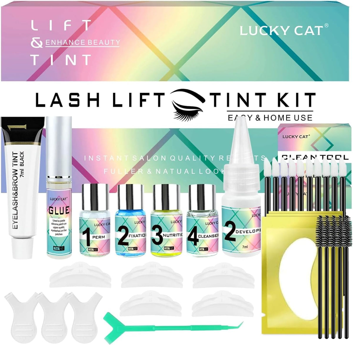 Lucky One lash lift and brow lamination kit front view