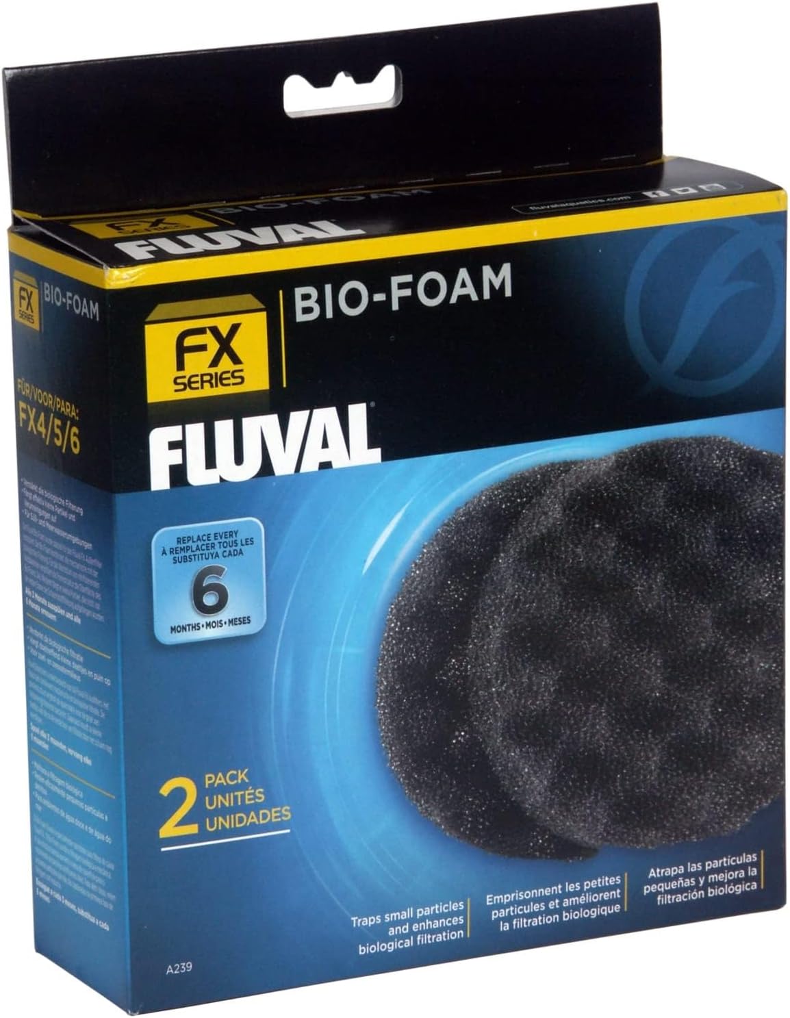 Fluval FX4 FX5 FX6 Bio-Foam replacement aquarium filter media front view pack