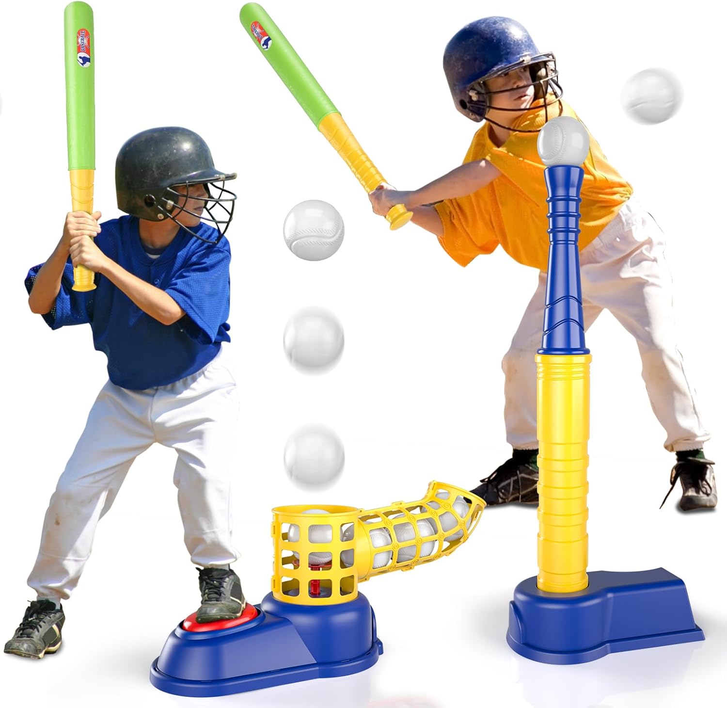 Bennol T-Ball set for kids with bat and auto launcher front view