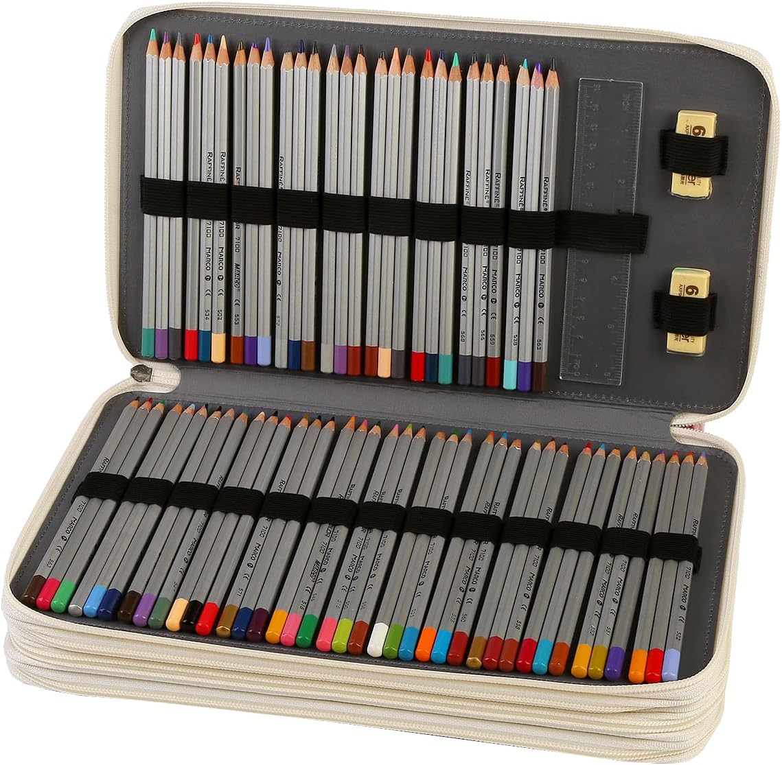 Lbxgap 4 layer pencil holder open showing interior slots