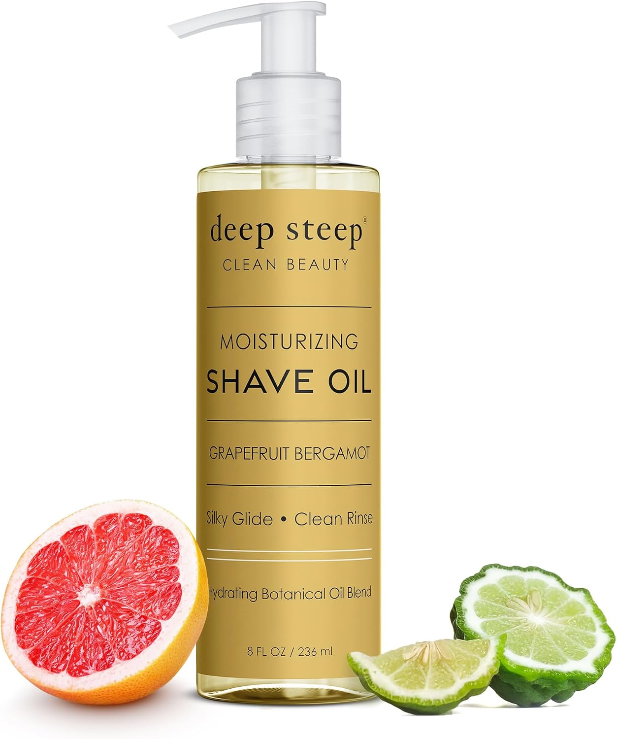 Deep Steep grapefruit bergamot moisturizing shave oil front view bottle