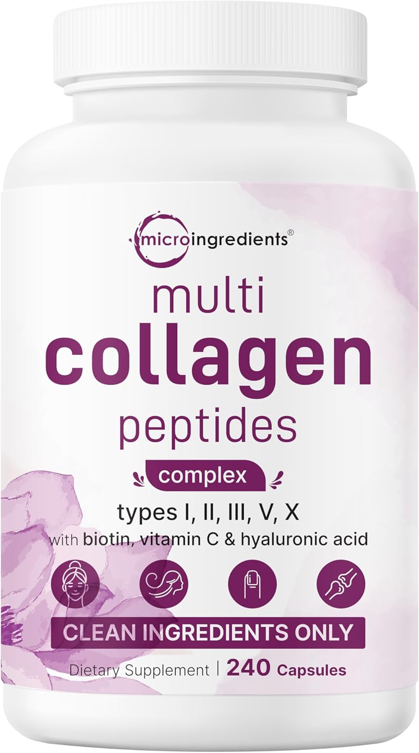 Micro Ingredients 2 Pack Multi Collagen Pills for Women & Men, 480 Capsules | Type I, II, III, V, X | Hydrolyzed Protein Peptides with Biotin, Hyaluronic Acid, & Vitamin C | Keto & Paleo Friendly - Image 10