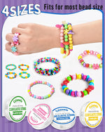 Caianwin elastic string kit displayed with handmade beaded bracelets