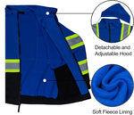 FONIRRA hi vis fleece hoodie zipper and chest pocket detail