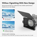 SmallRig matte box showing lens adapter rings and filter tray