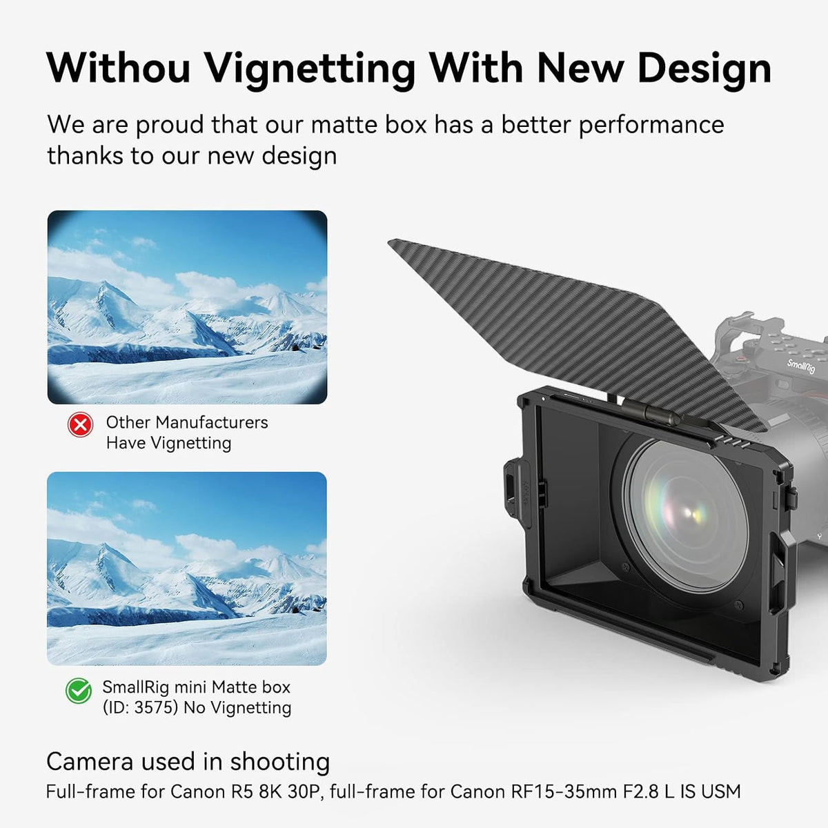 SmallRig matte box showing lens adapter rings and filter tray