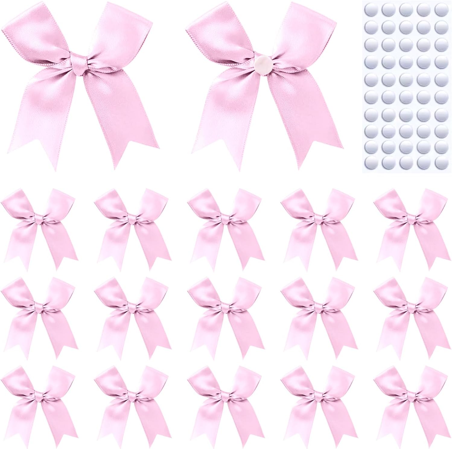 UoeRing Feluwi pink gift wrap bows front view of fifty pieces set